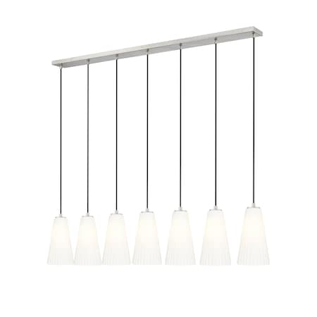 Z-Lite Farrell 7 Light Linear Chandelier, 6in. W x 11in. H, Brushed Nickel 3043P6-7L-BN